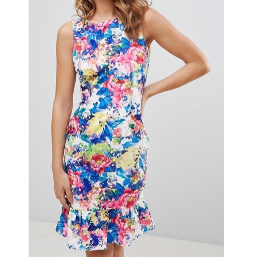 Paper Dolls Print Peplum Dress